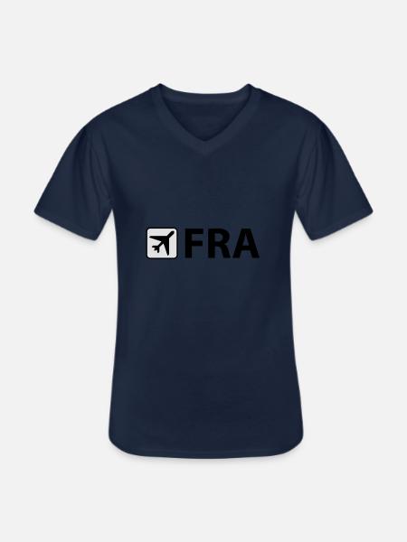 Flyplass - Airport - FRA - Frankfurt - 3 Letter - Klassisk T-skjorte med V-hals for menn - marine