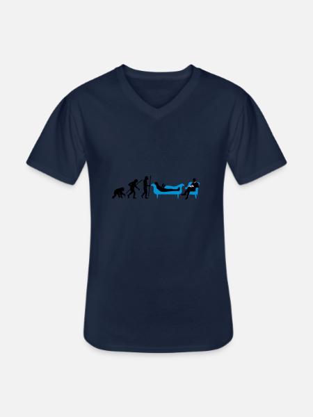 evolution_therapeut_psychologe_11_2016_b - Männer-T-Shirt mit V-Ausschnitt - Navy