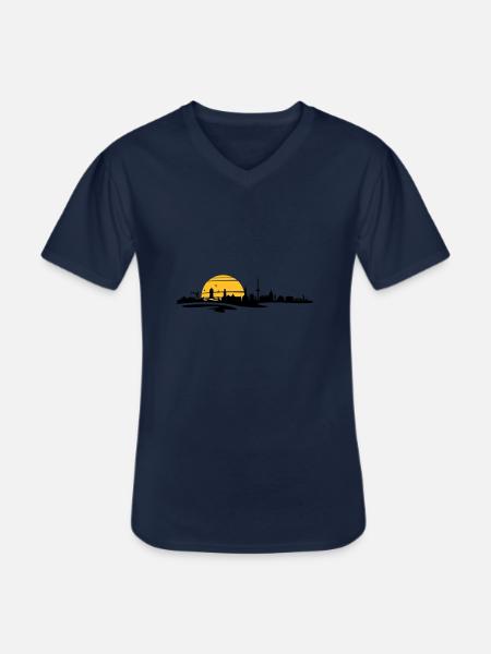 Skyline - Küste Cuxhaven - Männer-T-Shirt mit V-Ausschnitt - Navy