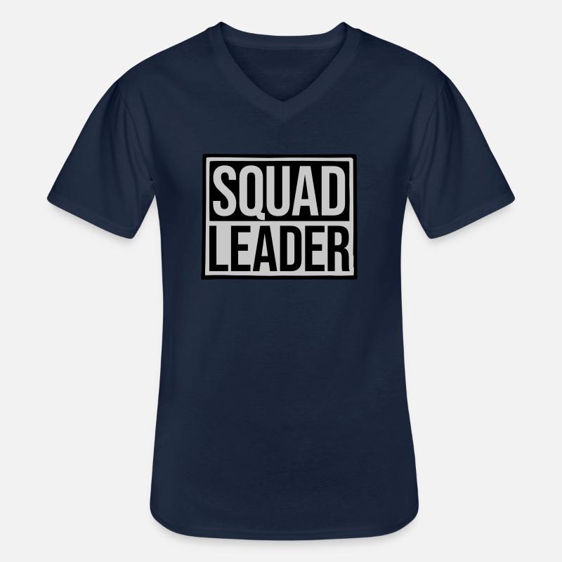 Schild Squad Leader Design - Männer-T-Shirt mit V-Ausschnitt - Navy