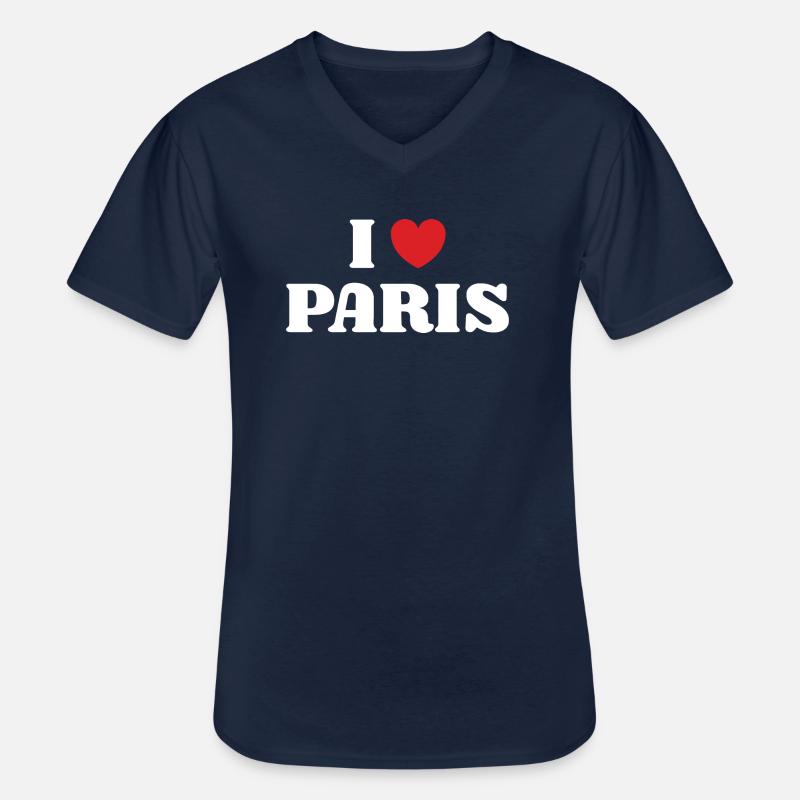 Ich liebe Paris - Männer-T-Shirt mit V-Ausschnitt - Navy