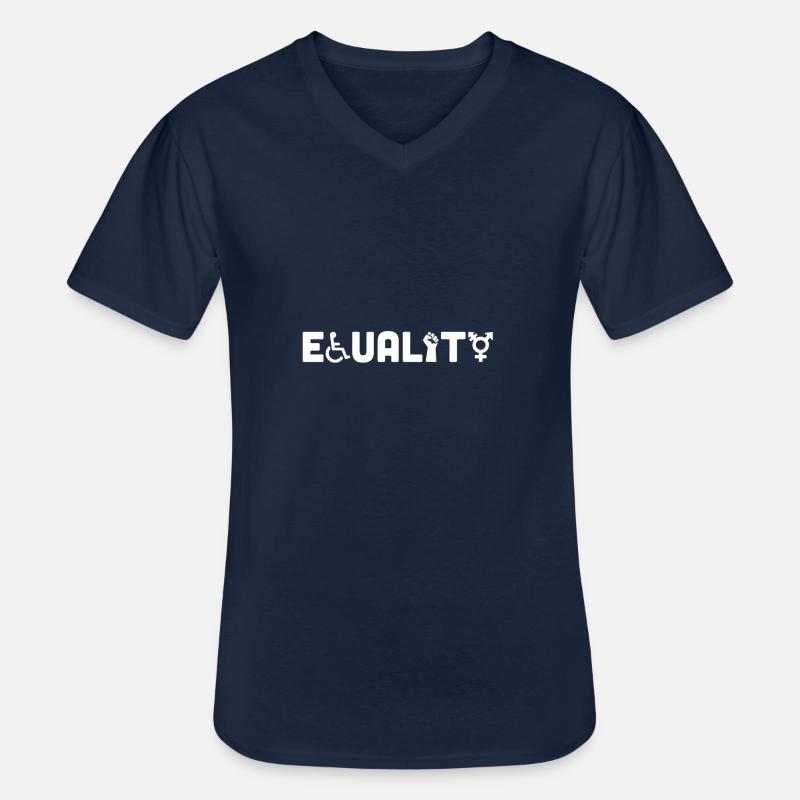 EQUALITY - Männer-T-Shirt mit V-Ausschnitt - Navy