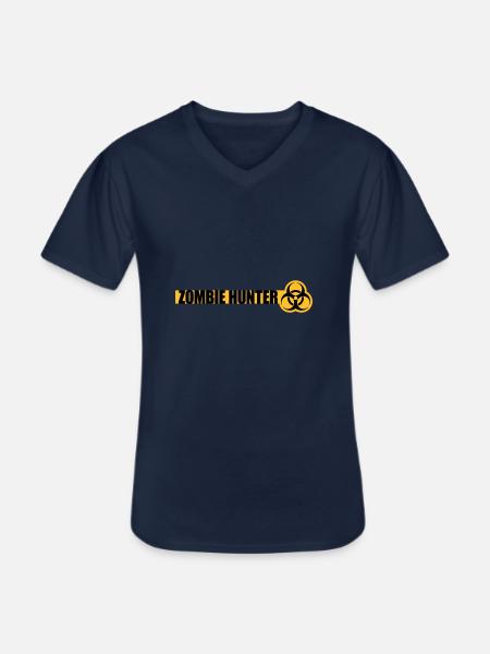 zombie hunter Halloween Quote - Men's V-Neck T-Shirt - navy