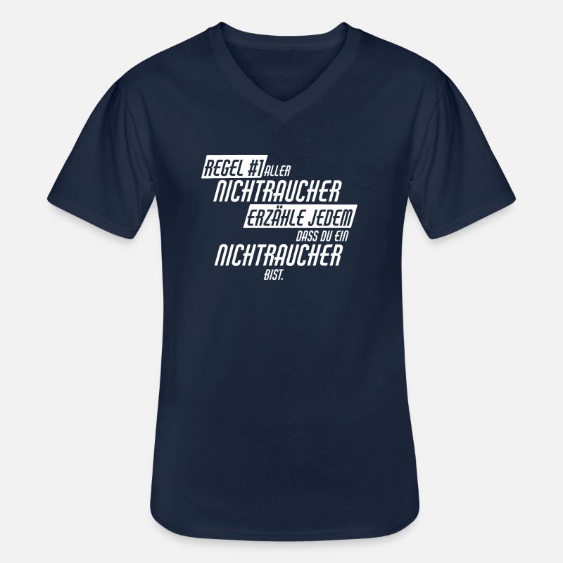 Nichtraucher - Männer-T-Shirt mit V-Ausschnitt - Navy