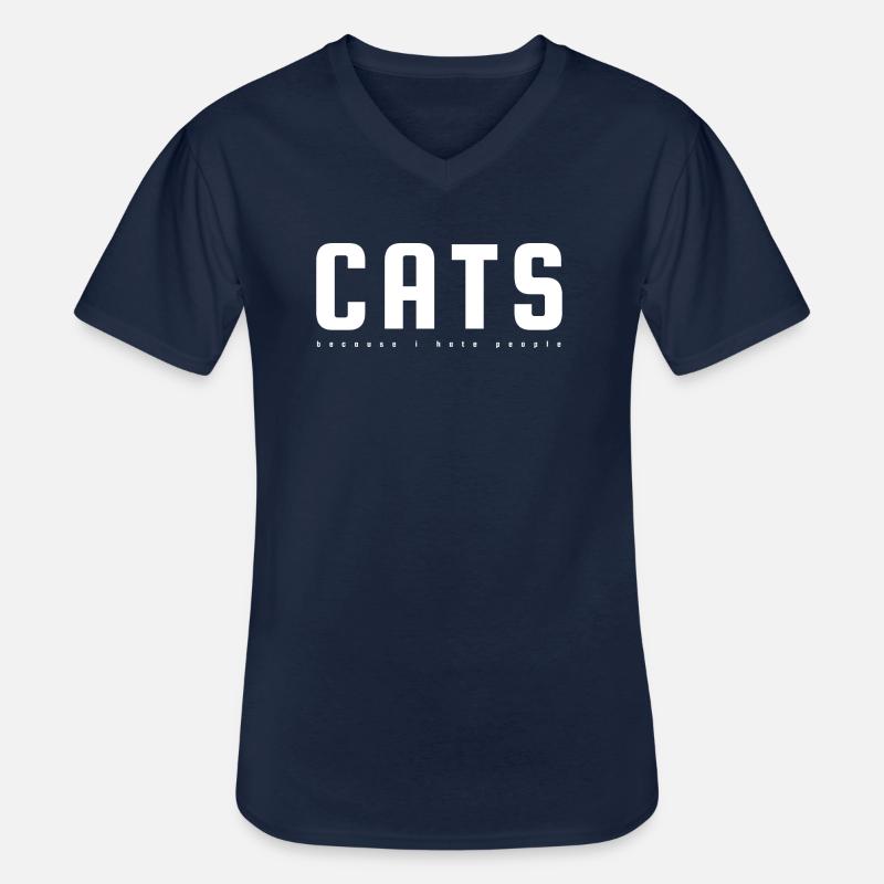 cats - Männer-T-Shirt mit V-Ausschnitt - Navy