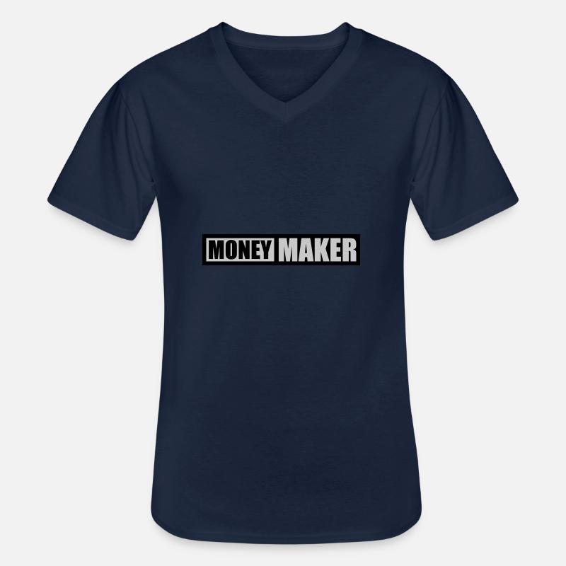 Text Logo Money Maker - Männer-T-Shirt mit V-Ausschnitt - Navy