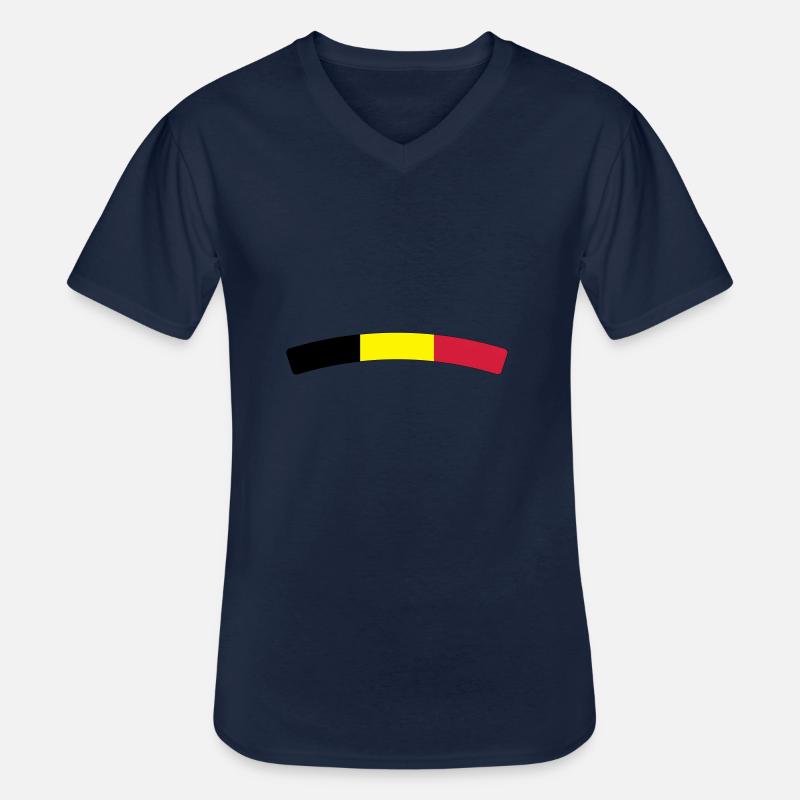 Belgique (V) - Männer-T-Shirt mit V-Ausschnitt - Navy