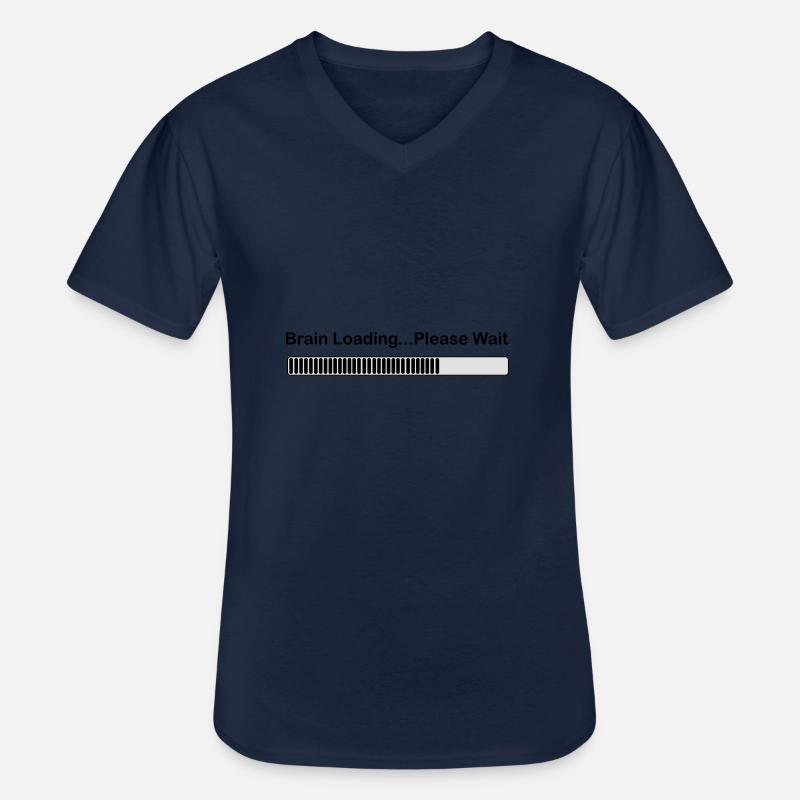 brainloading - T-shirt col V Homme - marine