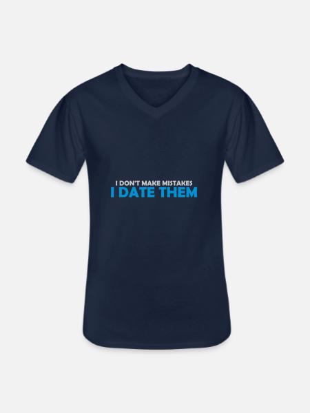 Date Mistakes Quote Logo - Men's V-Neck T-Shirt - navy