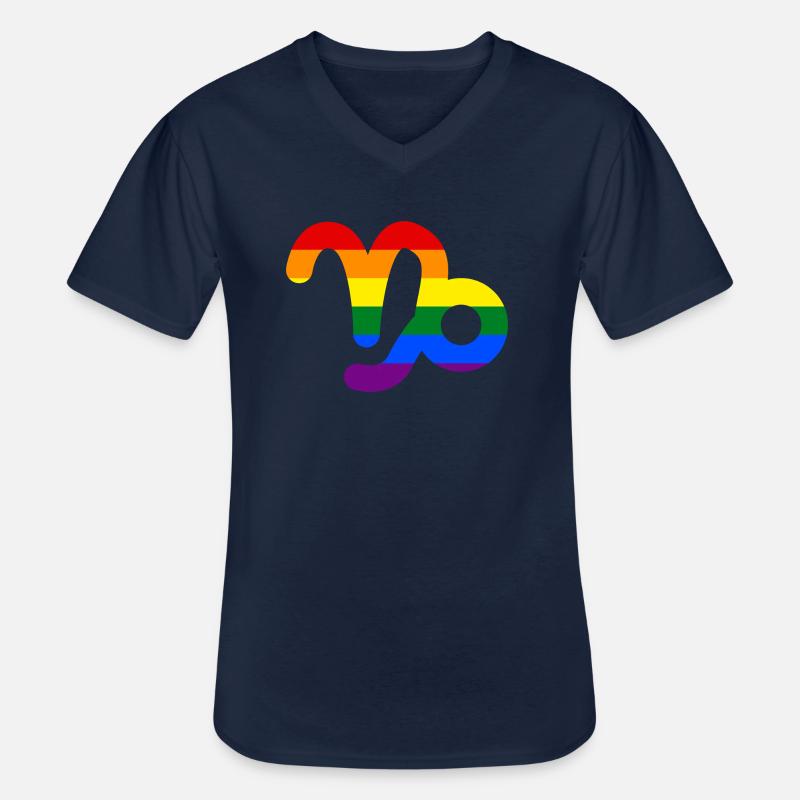 Sternzeichen Steinbock LGBT - Männer-T-Shirt mit V-Ausschnitt - Navy