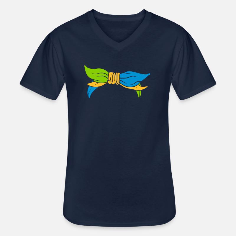 Bunte weibliche Kopfbedeckung Kopftuch - Männer-T-Shirt mit V-Ausschnitt - Navy