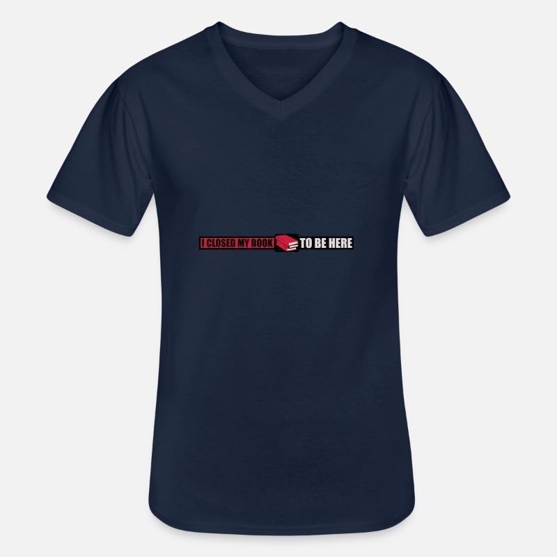 I closed my book - Männer-T-Shirt mit V-Ausschnitt - Navy