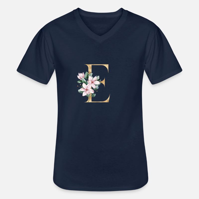 Alphabet E - Männer-T-Shirt mit V-Ausschnitt - Navy