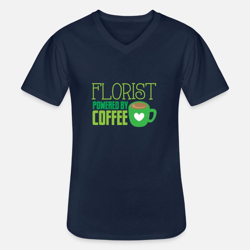 Blumengeschäft mit Kaffee - Männer-T-Shirt mit V-Ausschnitt - Navy