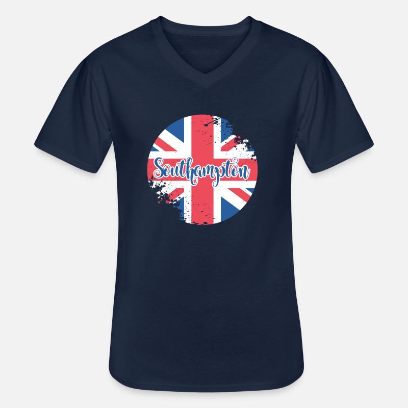 Button Southampton - Männer-T-Shirt mit V-Ausschnitt - Navy
