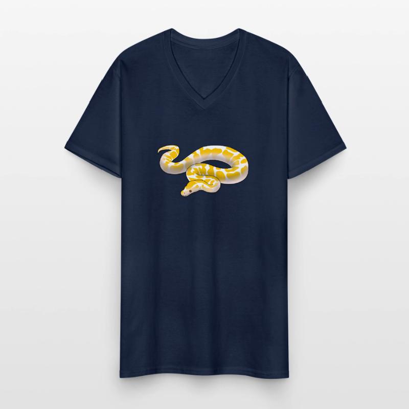 Albino ball python Python regius ballpython motif T-shirt col V Homme