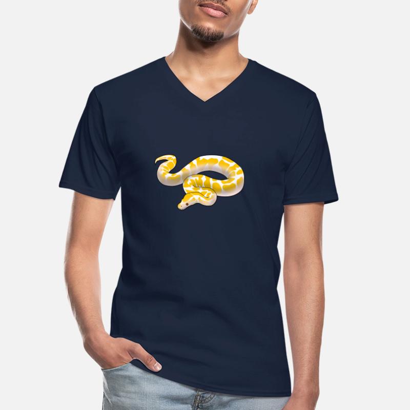 Albino Königspython Python regius ballpython motiv Männer-T-Shirt mit V-Ausschnitt