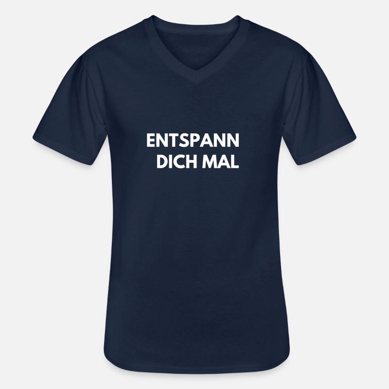 immer locker bleiben - Männer-T-Shirt mit V-Ausschnitt - Navy