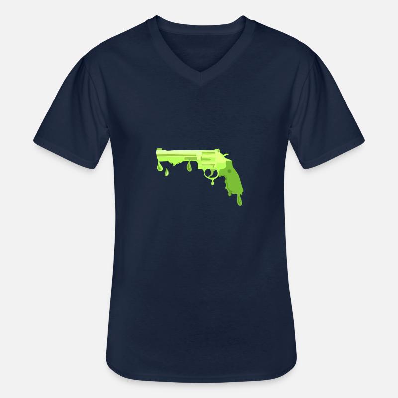 DripDrop Revolver - Männer-T-Shirt mit V-Ausschnitt - Navy