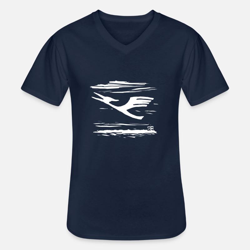 Moderner Flugdinosaurier - Männer-T-Shirt mit V-Ausschnitt - Navy