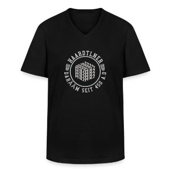Haardtliner Pfalz T-Shirt Gift Hoodie Cap - Men's V-Neck T-Shirt - black - Front - AI Model Male 178 dark (178cm)