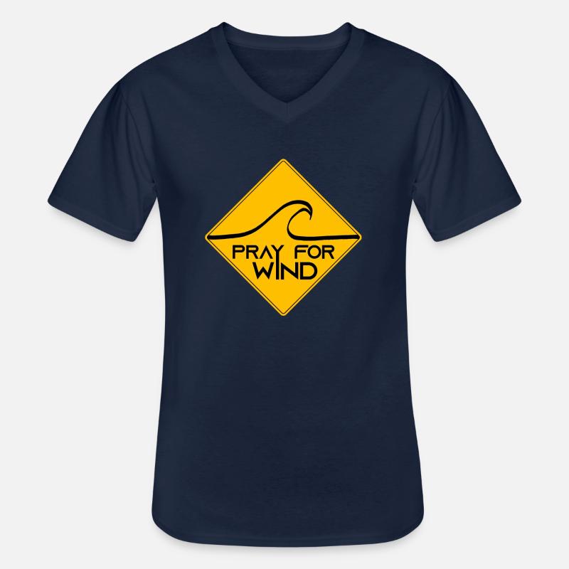 Pray for wind - Männer-T-Shirt mit V-Ausschnitt - Navy