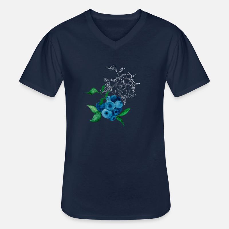 Blaubeere - Männer-T-Shirt mit V-Ausschnitt - Navy