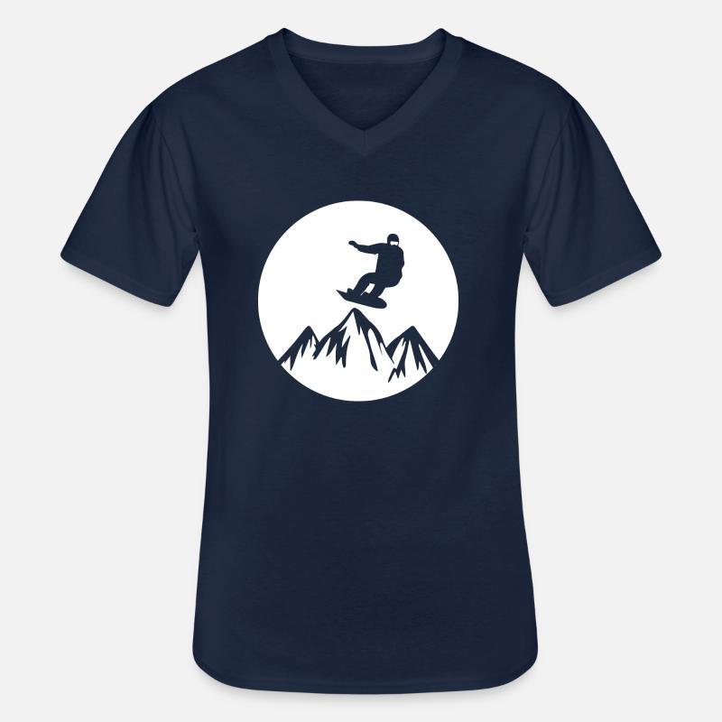 Snowboard Snowboarder - Männer-T-Shirt mit V-Ausschnitt - Navy