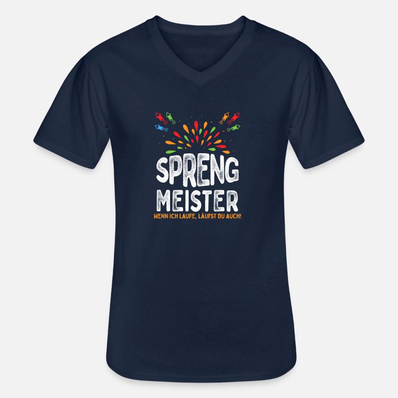 Sprengmeister Silvester Geschenk Spruch - Männer-T-Shirt mit V-Ausschnitt - Navy