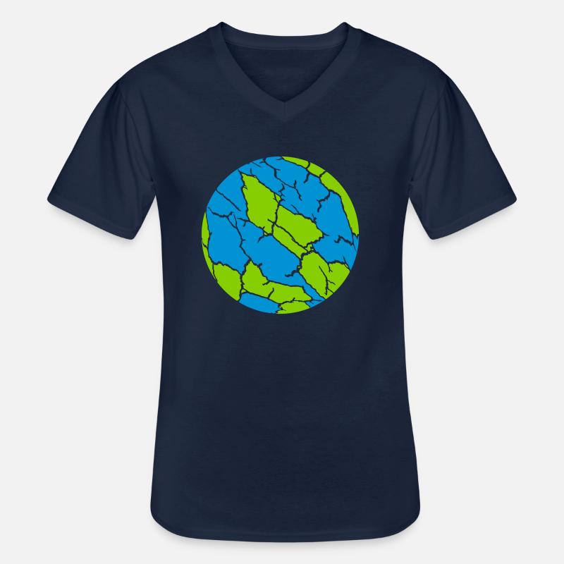 Bunter Ball Risse Muster - Männer-T-Shirt mit V-Ausschnitt - Navy