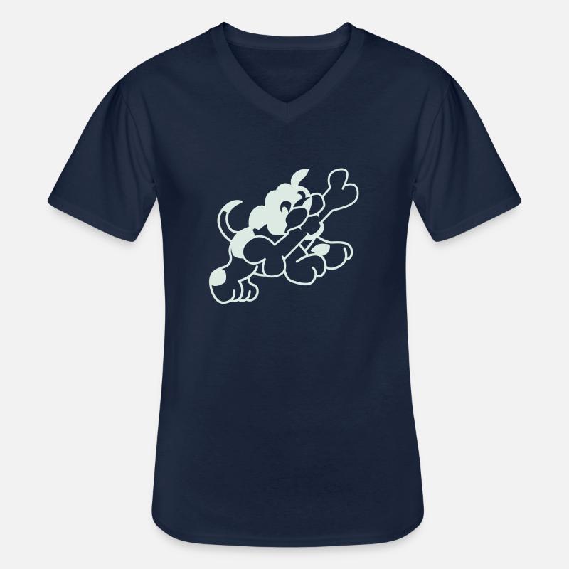 Hund - Männer-T-Shirt mit V-Ausschnitt - Navy