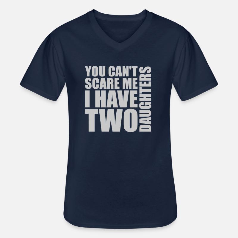 I have two daughters - Männer-T-Shirt mit V-Ausschnitt - Navy