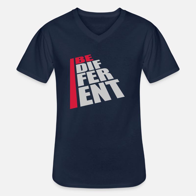 Be different Logo Design - Männer-T-Shirt mit V-Ausschnitt - Navy