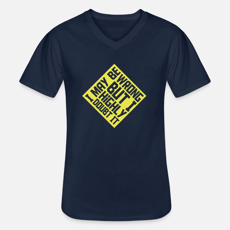 I may be wrong - Männer-T-Shirt mit V-Ausschnitt - Navy