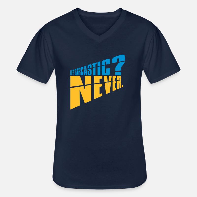 me sarcastic never Zitat - Männer-T-Shirt mit V-Ausschnitt - Navy