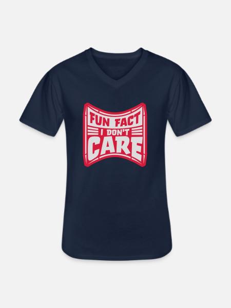 I don't care fact - Men's V-Neck T-Shirt - navy