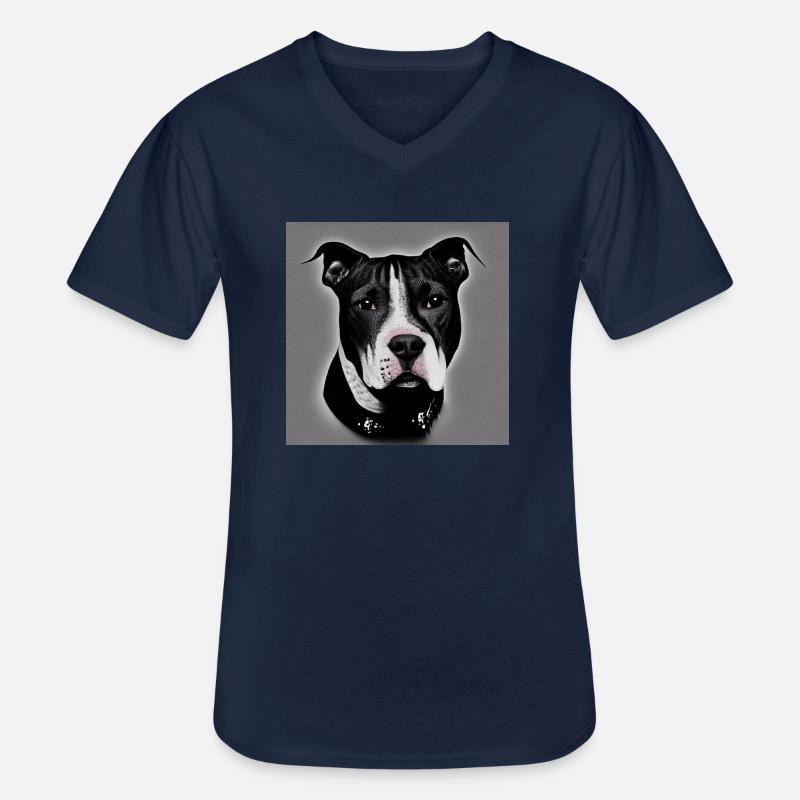 Hund bester Freund - Männer-T-Shirt mit V-Ausschnitt - Navy