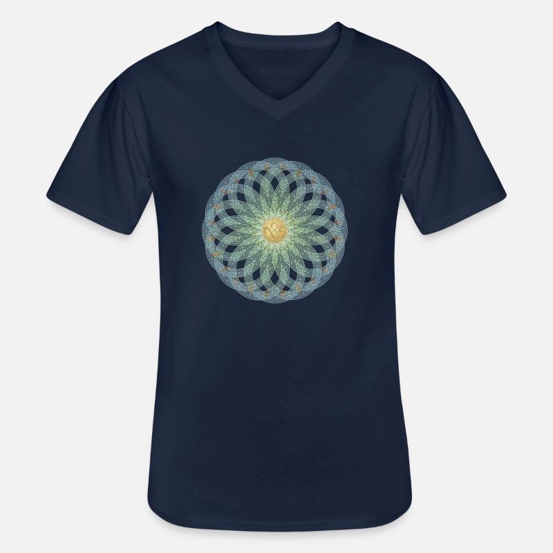 Mandala griechische Unendlichkeit, SSL - Männer-T-Shirt mit V-Ausschnitt - Navy