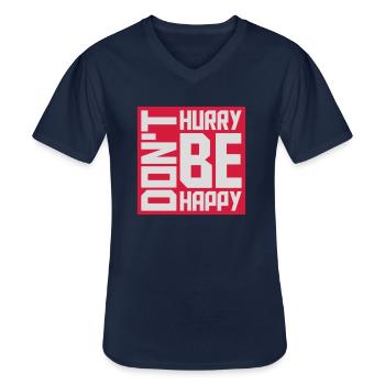 Don't hurry be happy - Men's V-Neck T-Shirt - navy - Front - AI Model Male 178 dark (178cm)