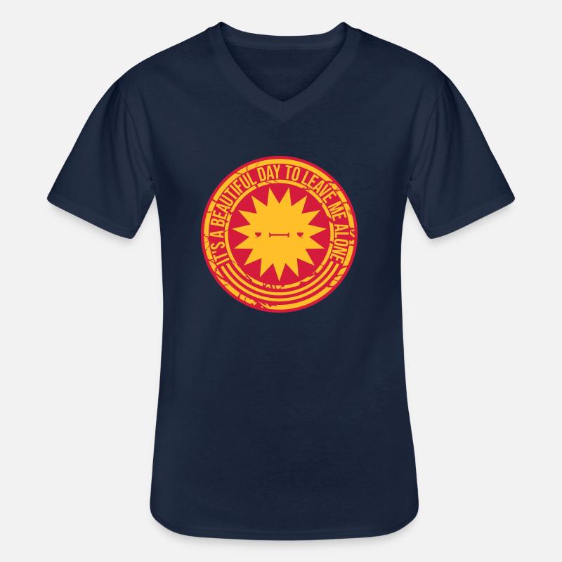 leave me alone day - Männer-T-Shirt mit V-Ausschnitt - Navy