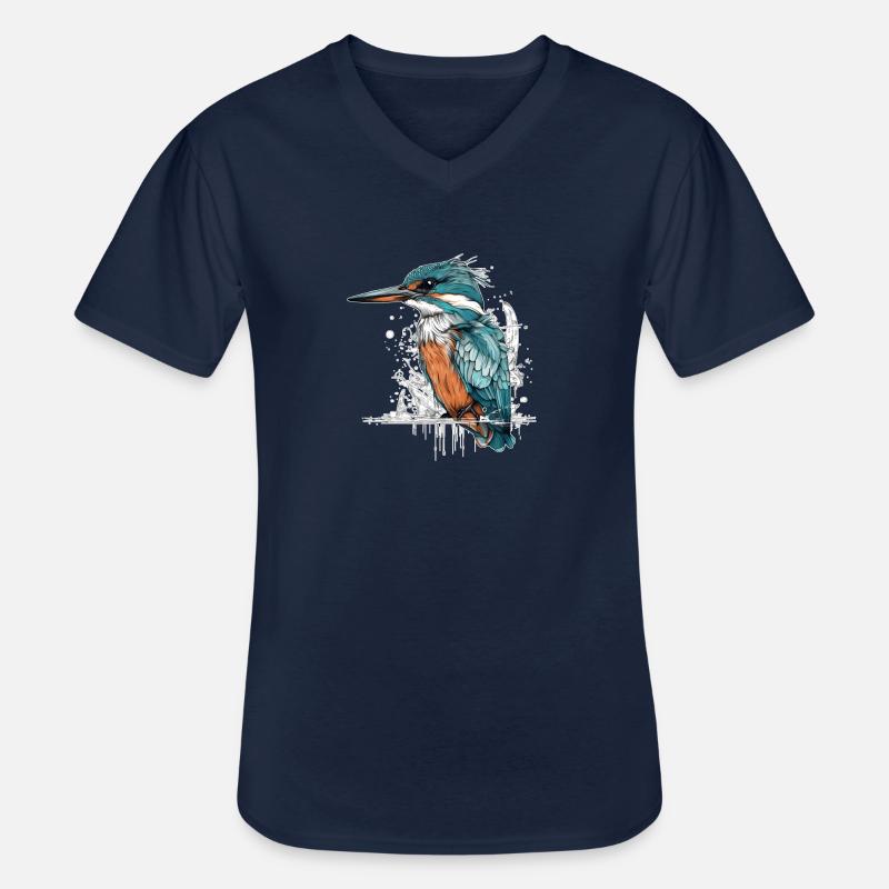 schöner Eisvogel - Männer-T-Shirt mit V-Ausschnitt - Navy