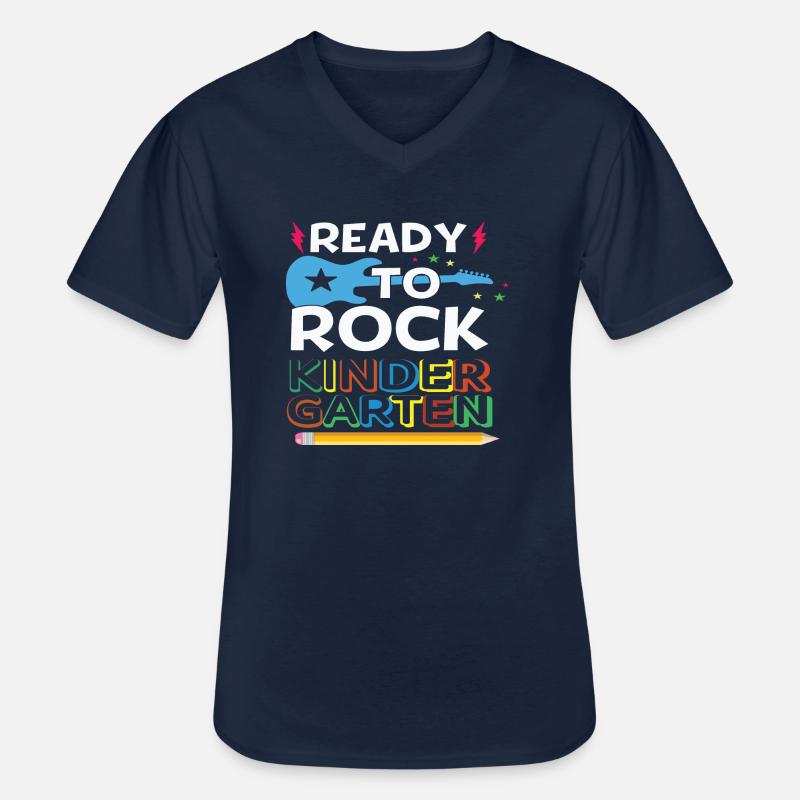 Ready To Rock Kindergarten - Männer-T-Shirt mit V-Ausschnitt - Navy