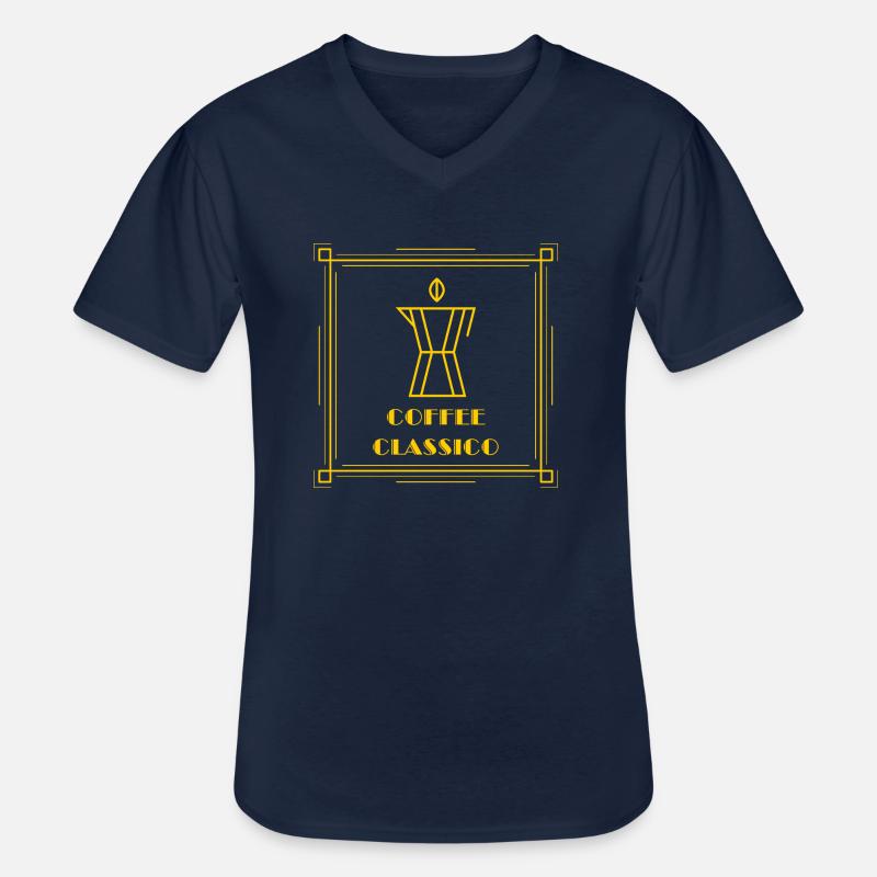 Coffee Classico - Männer-T-Shirt mit V-Ausschnitt - Navy