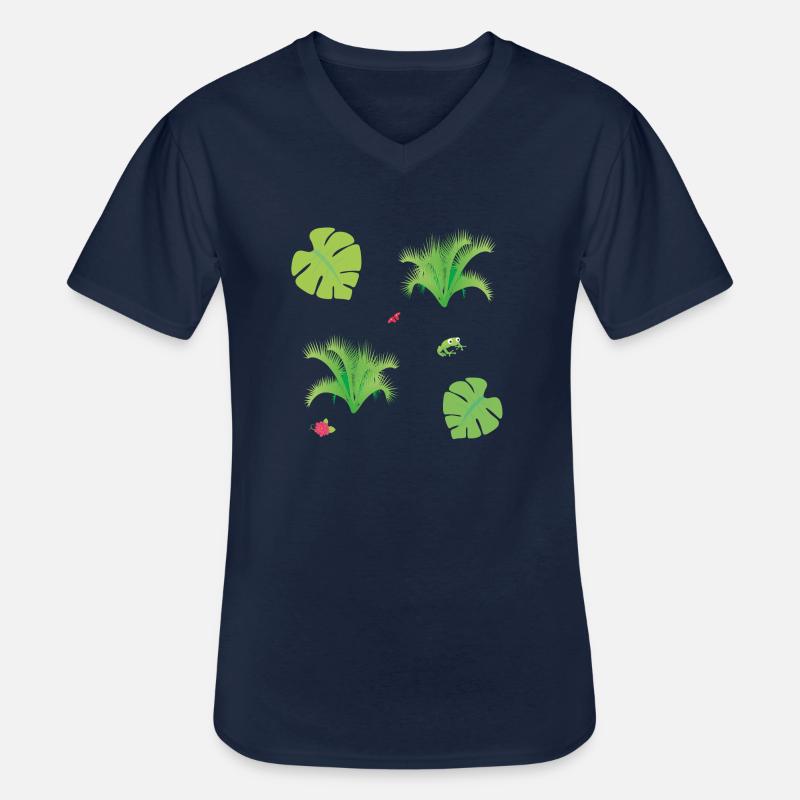 digitale Vektorgrafik - Männer-T-Shirt mit V-Ausschnitt - Navy