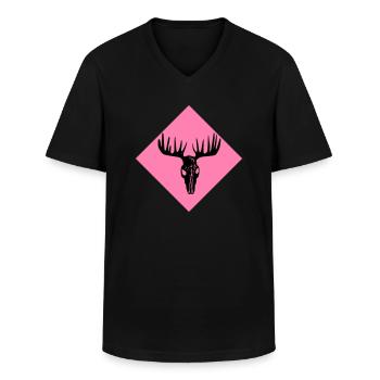 Elch-Schädel - Männer-T-Shirt mit V-Ausschnitt - Schwarz - Vorne - AI Model Male 178 dark (178cm)