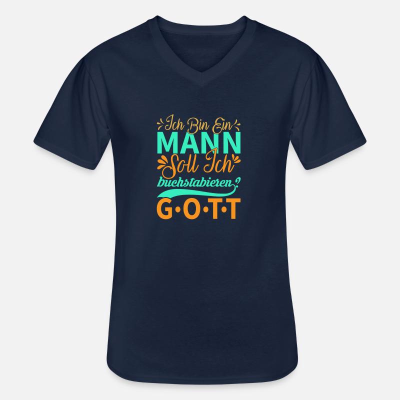 Ich bin ein Mann.... - Männer-T-Shirt mit V-Ausschnitt - Navy