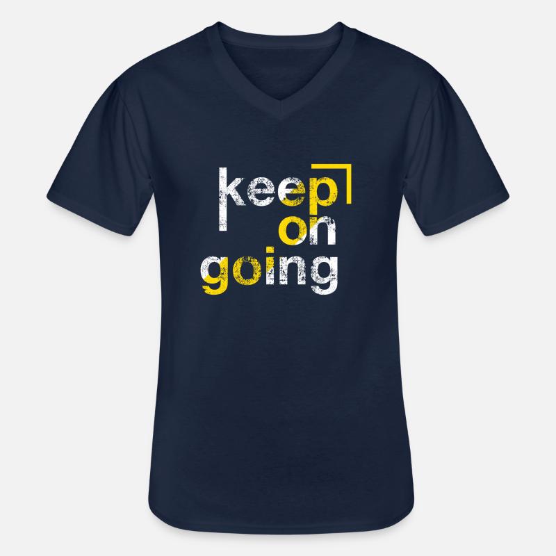 keep on going, Perseverance - Men's V-Neck T-Shirt - navy