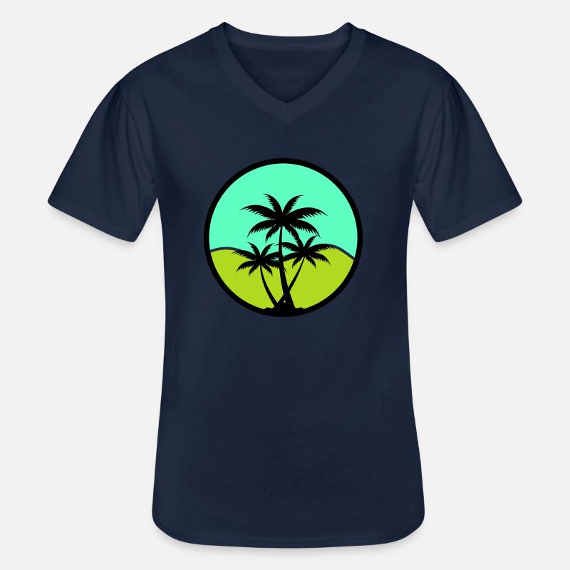 palmen - Männer-T-Shirt mit V-Ausschnitt - Navy