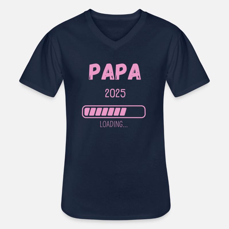 PAPA 2025 LOADING ... - Männer-T-Shirt mit V-Ausschnitt - Navy