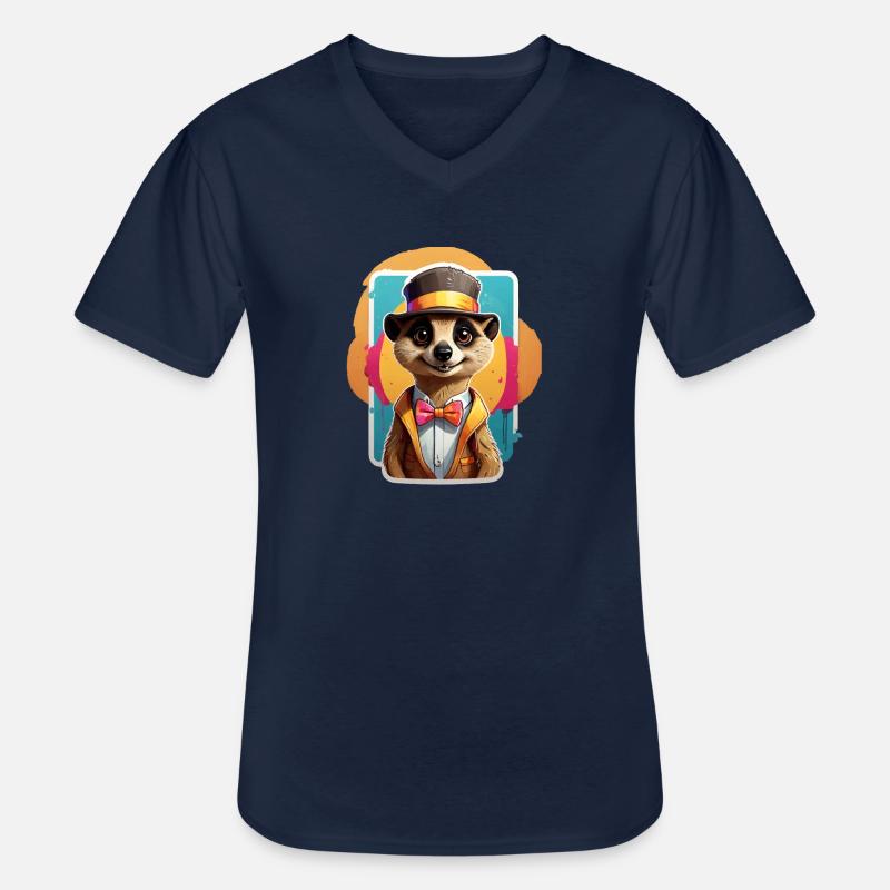 Lustiges Comic Erdmännchen - Männer-T-Shirt mit V-Ausschnitt - Navy